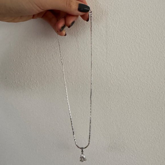 Moissanite teardrop diamond pendant & silver necklace choker, diamonds-like gem - Picture 12 of 14